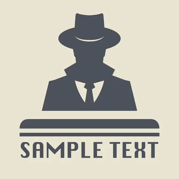 Spy icon or sign symbol. Man in hat — Stock Vector