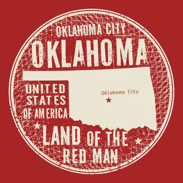 Sello redondo Grunge vintage con texto Oklahoma City, Oklahoma — Archivo Imágenes Vectoriales