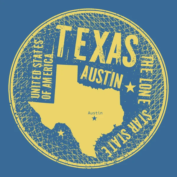 Grunge vintage runde Briefmarke mit Text austin, texas — Stockvektor