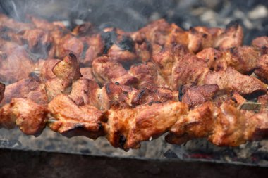 iştah açıcı et şiş Barbekü Izgara kavrulmuş.