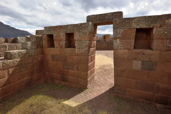 Inka-Strukturen im städtischen Sektor von Pisac — Stockfoto