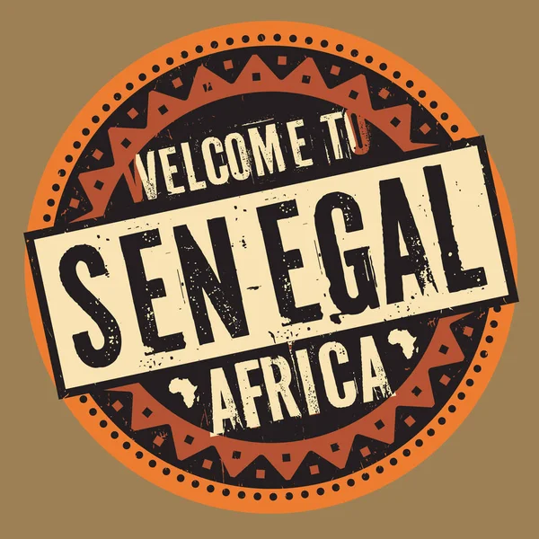 Grunge rubber stamp text Welcome to Senegal, Africa — Stock Vector