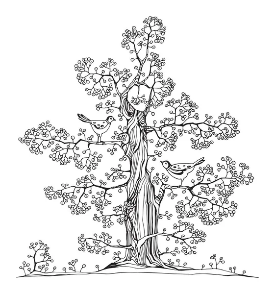 Árbol dibujado a mano — Vector de stock