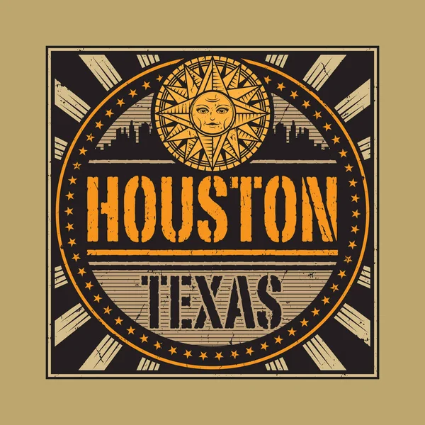 Grunge καουτσούκ σφραγίδα με το κείμενο Χιούστον, Τέξας — Διανυσματικό Αρχείο