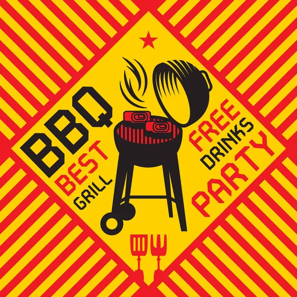 Abstracte illustratie van de kleur met Barbecue grill — Stockvector