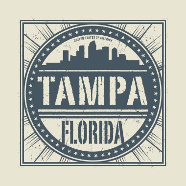 Grunge lastik damgası ile metin Tampa Florida 