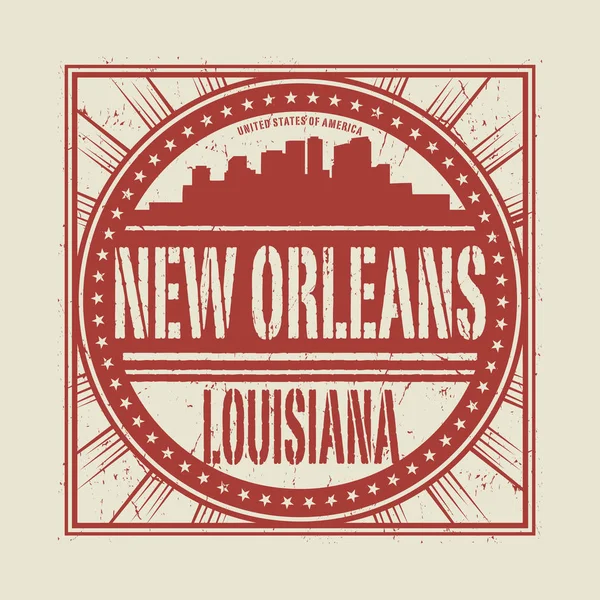 Grunge lastik damgası ile metin New Orleans Louisiana