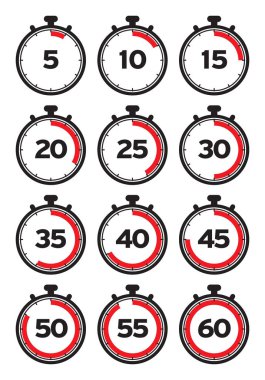 Zamanlayıcı satır simgeler. Zamanlayıcı Icons set. 