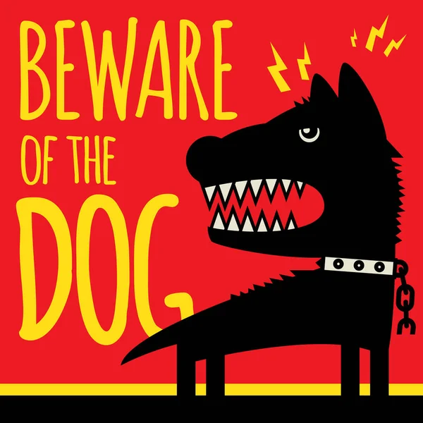 Vorsicht vor dem Hund — Stockvektor