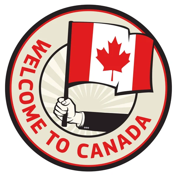 Kanada land välkommet tecken eller stämpel — Stock vektor