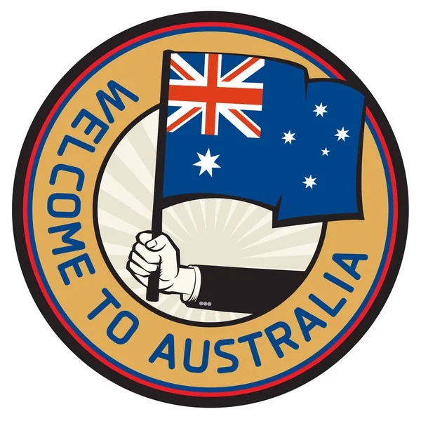 澳大利亚国家欢迎标志 — 图库矢量图片