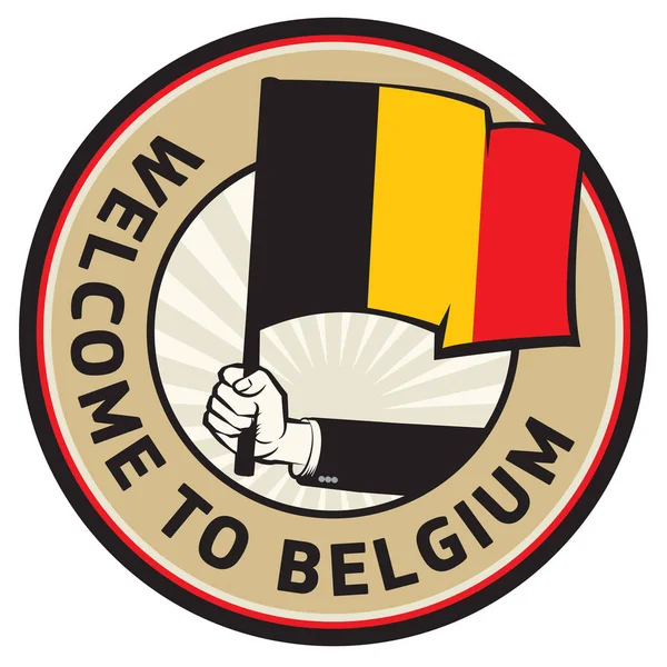 Belgien landet välkommet tecken — Stock vektor