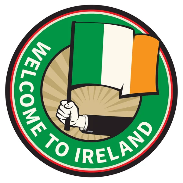 País de Irlanda signo de bienvenida — Vector de stock