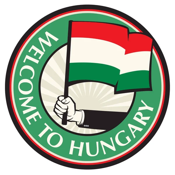 Ungheria paese segno di benvenuto — Vettoriale Stock