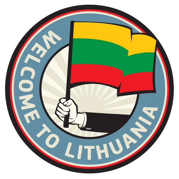 立陶宛国家欢迎标志 — 图库矢量图片