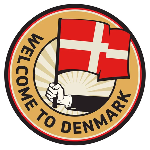 デンマーク国のサインへようこそ — ストックベクタ