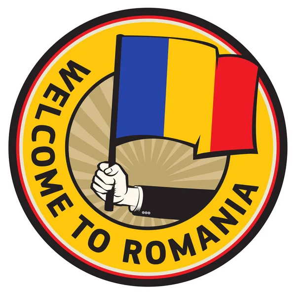 Roumanie pays signe de bienvenue — Image vectorielle