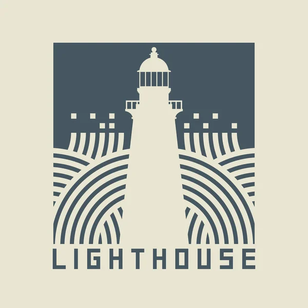 Lighthouse emblem or sign — Stock Vector
