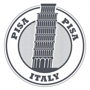Pisa, İtalya kelimelerle damga 