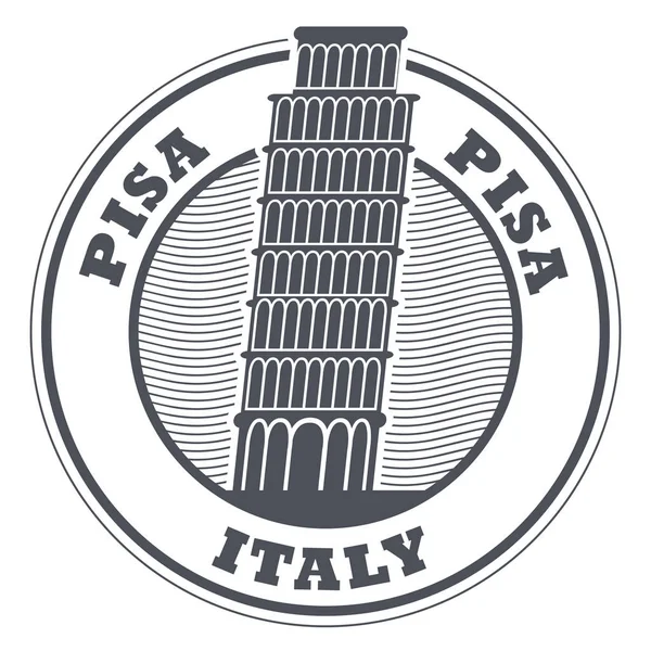 Sello con palabras Pisa, Italia — Vector de stock