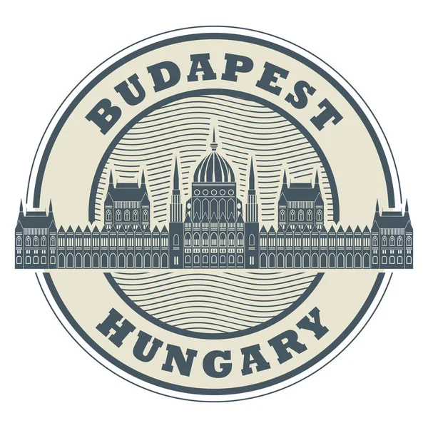 Sello o emblema con palabras Budapest, Hungría — Vector de stock