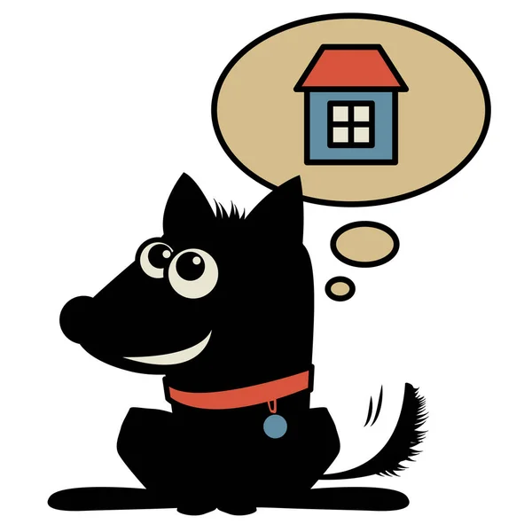 Dog think about new home — Stock Vector