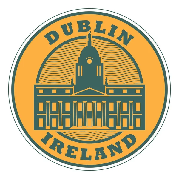 Briefmarke mit Text Dublin, Irland — Stockvektor