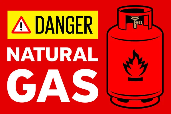 Pericolo, gas naturale — Vettoriale Stock