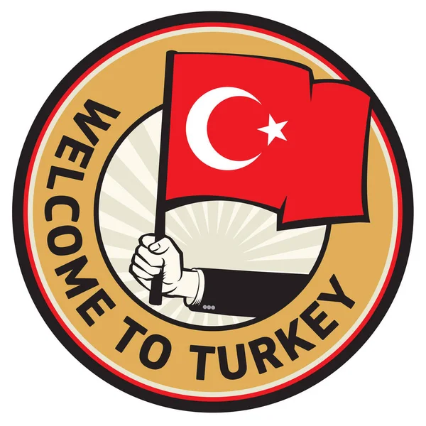 Turkey country welcome sign — Stock Vector