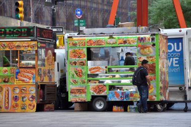 Manhattan, Nyc sokak gıda sepeti