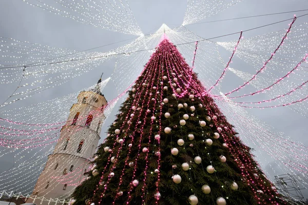 在维尔纽斯的圣诞树 — 图库照片