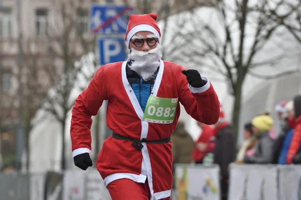 Runner on traditional Vilnius Christmas race — Stock Photo, Image