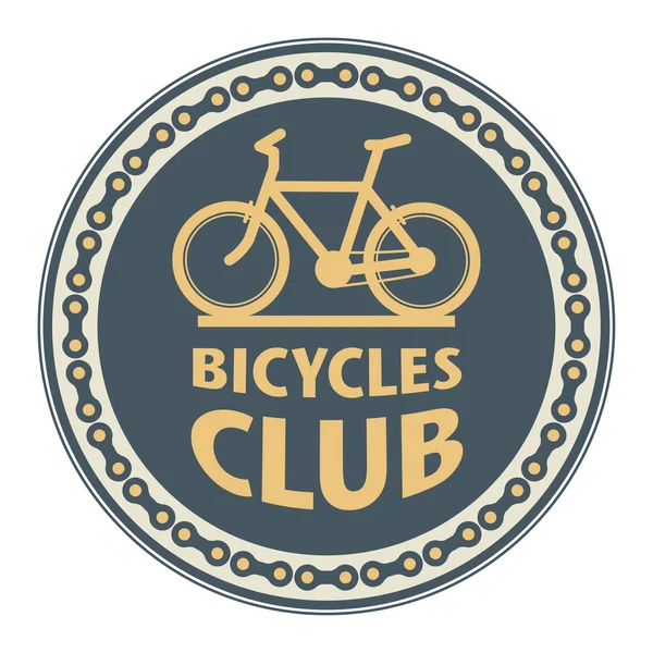 Carimbo com bicicleta - Clube de bicicletas — Vetor de Stock