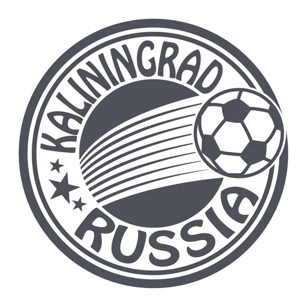 Stämpla med fotboll - Kaliningrad, Ryssland — Stock vektor