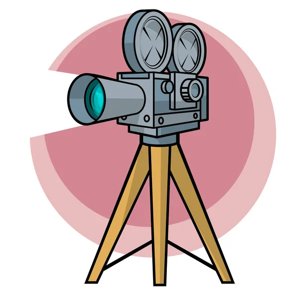 Ταινία σινεμά κάμερα σύμβολο σε άσπρο φόντο — Διανυσματικό Αρχείο