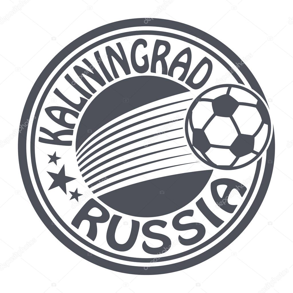 Stamp with football - Kaliningrad, Russia