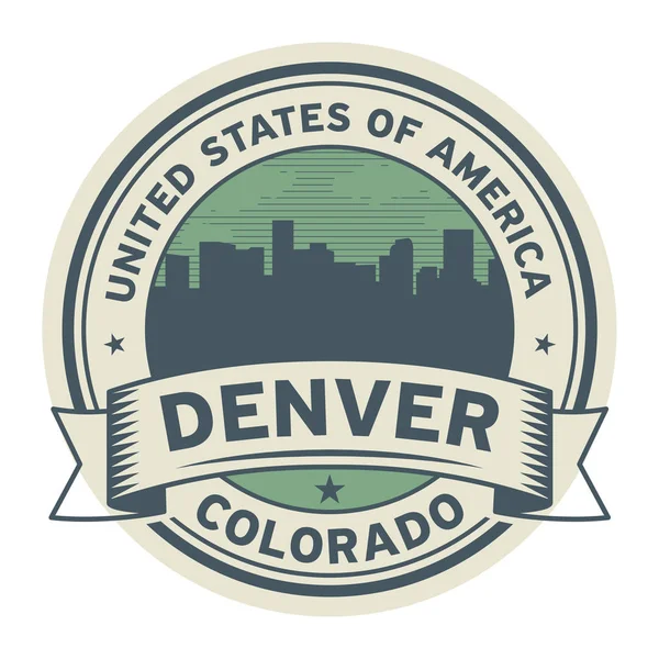 Timbre ou étiquette avec le nom de Denver, Colorado — Image vectorielle