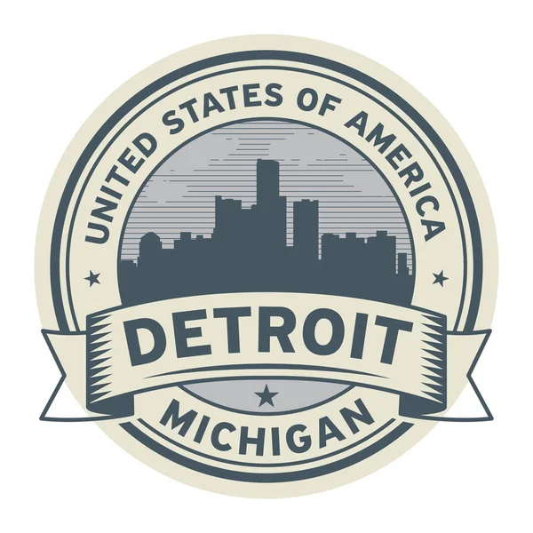 Carimbo ou rótulo com o nome de Detroit, Michigan — Vetor de Stock