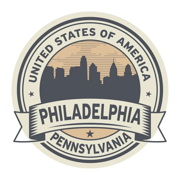 Stempel of label met de naam van Philadelphia (Pennsylvania) — Stockvector