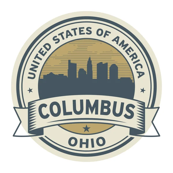 Carimbo ou rótulo com o nome de Columbus, Ohio — Vetor de Stock