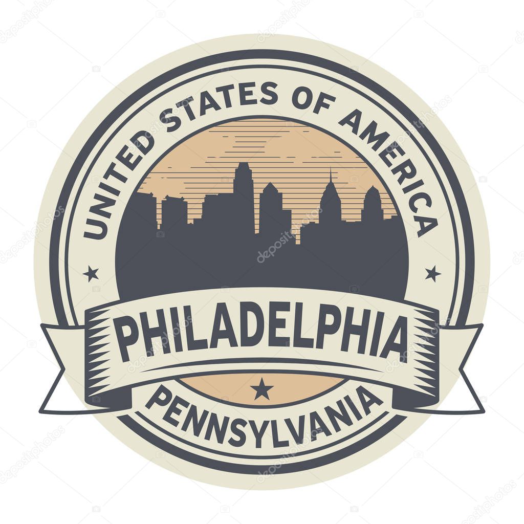 Stamp or label with name of Philadelphia, Pennsylvania