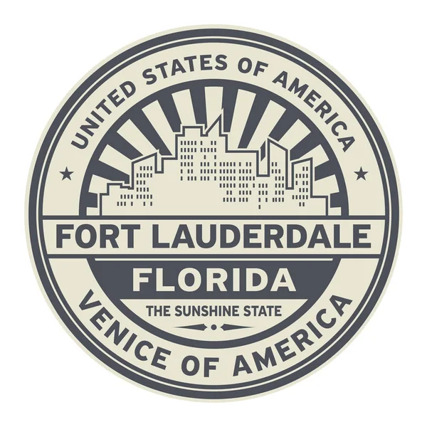邮票或标签与文本劳德代尔堡, 佛罗里达州 — 图库矢量图片