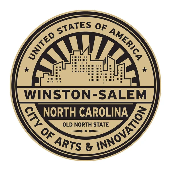 Stamp or label with text Winston-Salem, North Carolina — Stock Vector