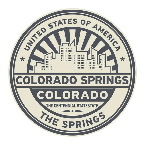 Stamp or label with text Colorado Springs, Colorado — Stock Vector
