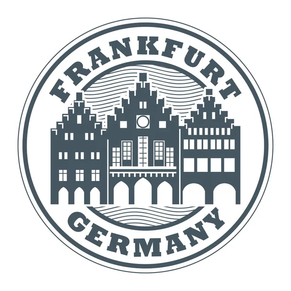 Briefmarke oder Aufkleber mit den Worten Frankfurt, Deutschland — Stockvektor