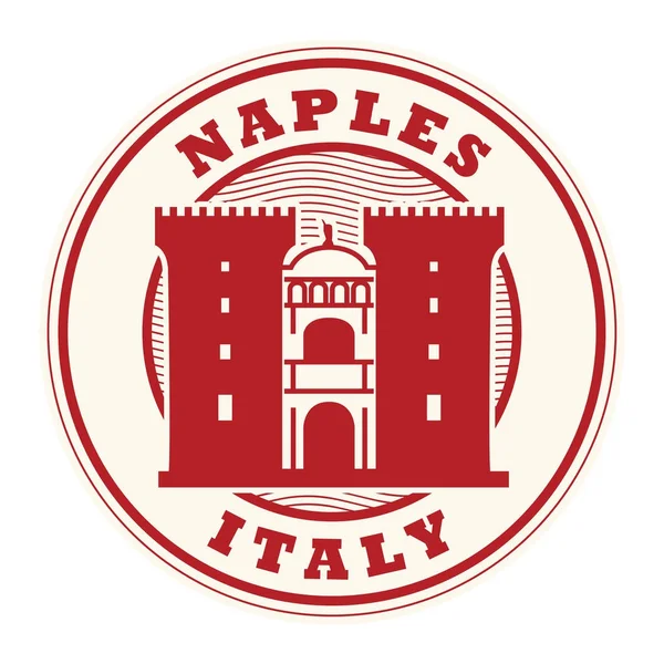 Stamp or label with words Naples, Italy — Stock Vector