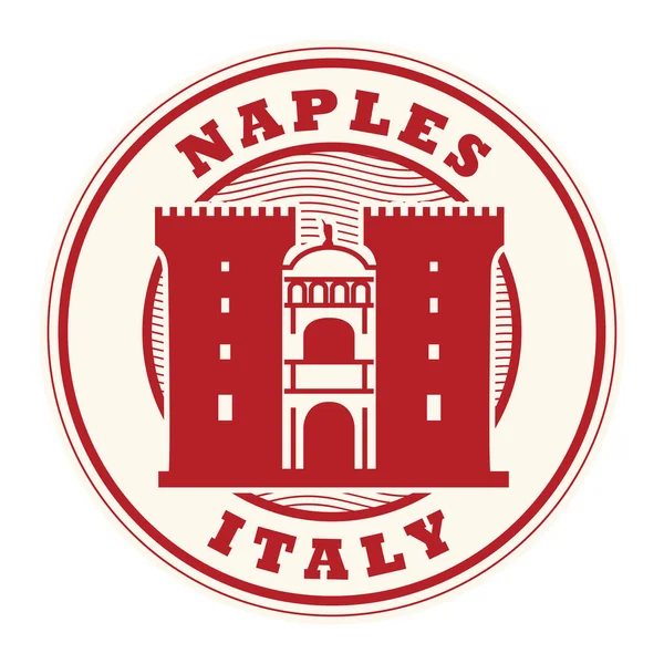 Stamp or label with words Naples, Italy — Stock Vector