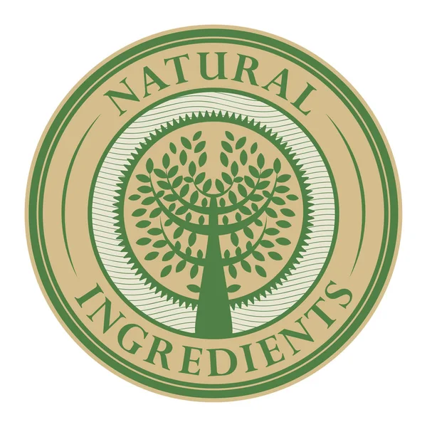 Stempel of label met de woorden natuurlijke ingrediënten — Stockvector