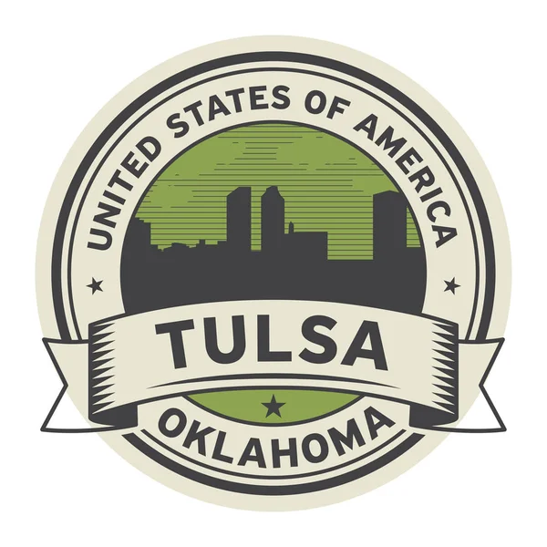 Razítko nebo popisek s názvem Tulsa, Oklahoma — Stockový vektor