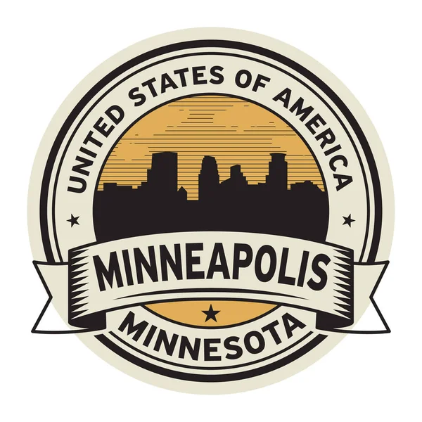 Sello o etiqueta con el nombre de Minneapolis, Minnesota — Vector de stock